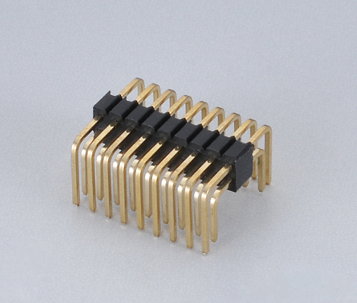 1.27mm间距排针连接器 双排 两侧弯角