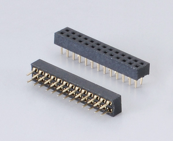 1.0mm间距排母连接器-1.0x2.0 双排180°