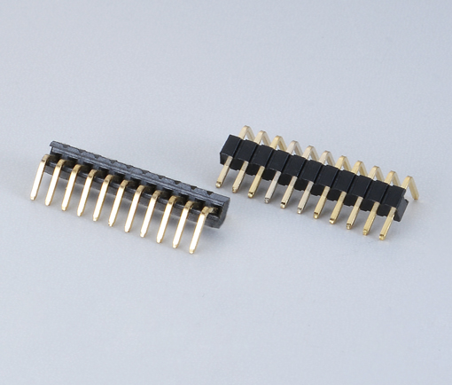 1.27mm间距排针连接器 单排90°